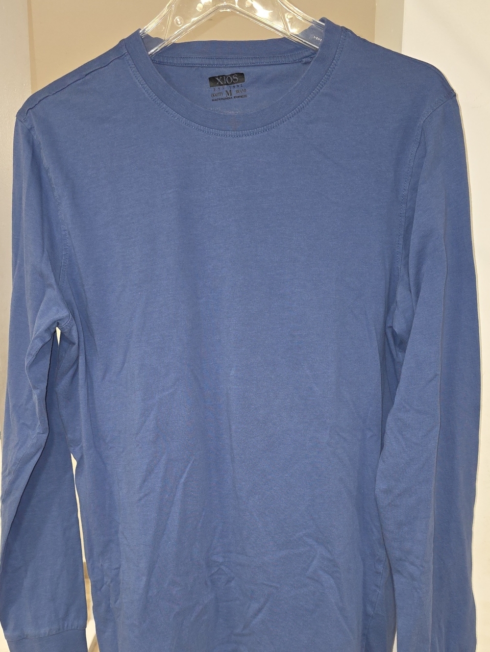 Men's Long Sleeve Crew Tee in Slate Blue